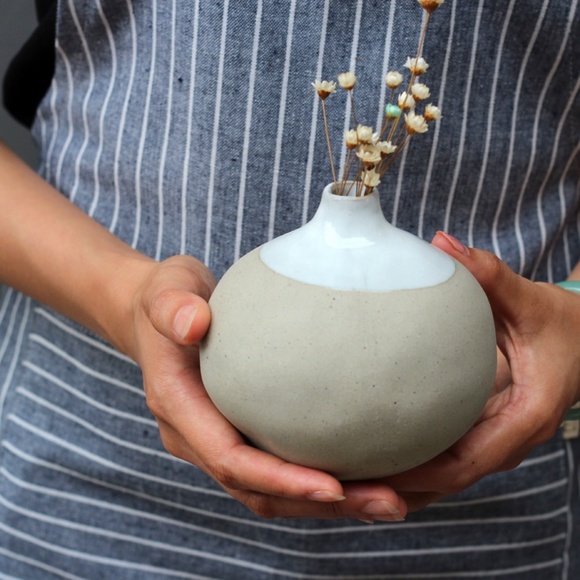 Barro Natural Clay Glazed Mini Flower Vase tall - Picture 5 of 5